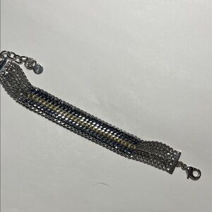 Stella and Dot Tessa bracelet blue and Silver and Gold chain bracelet